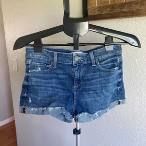Paige Jimmy Jimmy Denim Jean Shortie Shorts Cuffed Medium Wash Womens Size 26